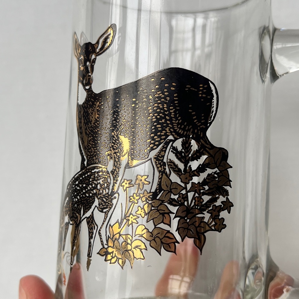3/$30 🌟 VTG Gold Deer Glass Mug - Picture 5 of 5